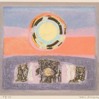 Else Hagens "Sol" er en del av utstillingen Et innblikk i Else Hagens kunstnerskap.