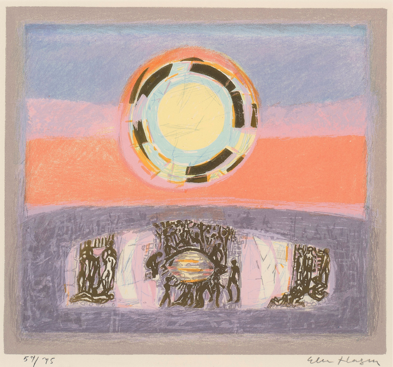 Else Hagens "Sol" er en del av utstillingen Et innblikk i Else Hagens kunstnerskap. 